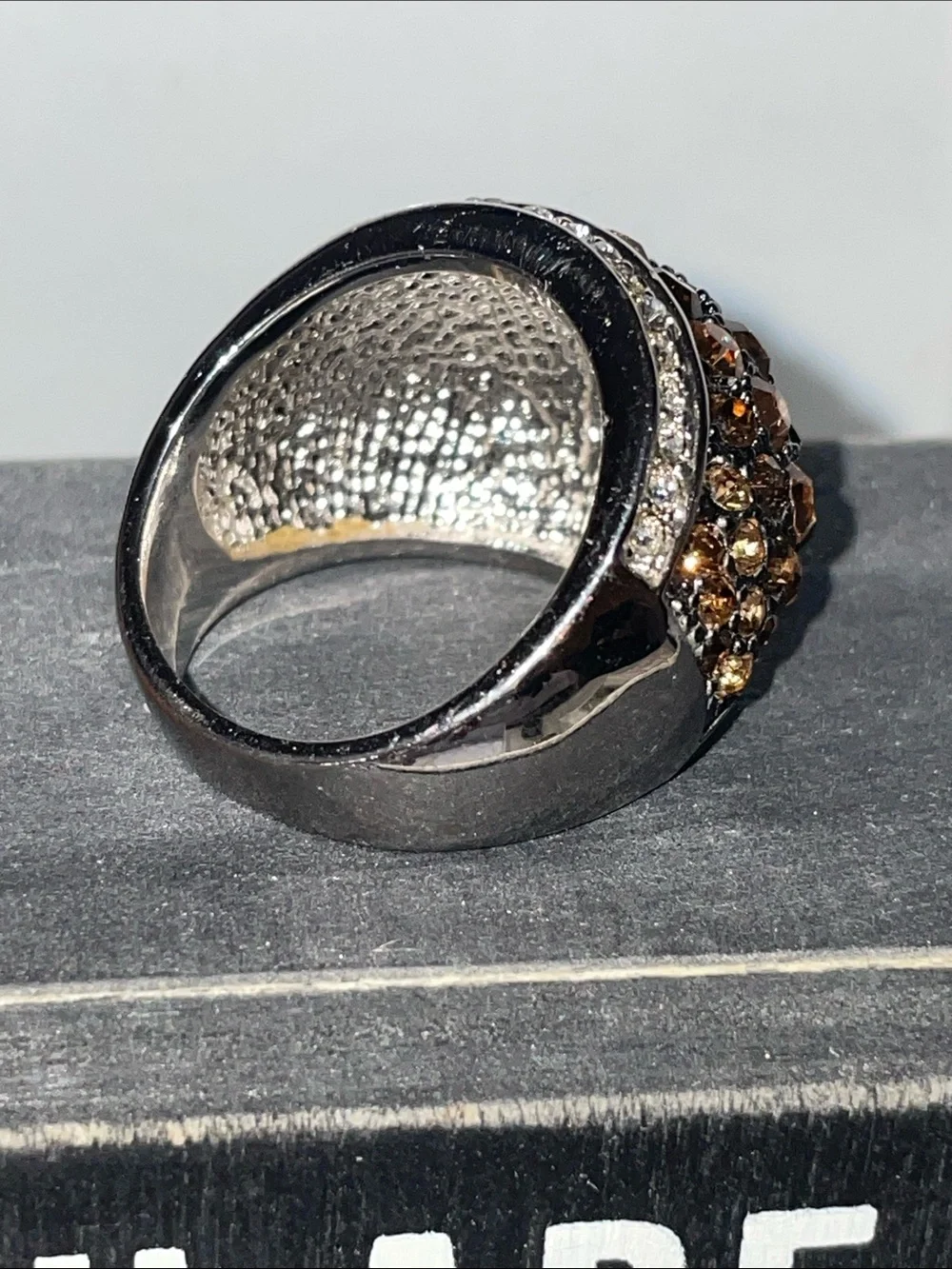 Park Lane Bronze Crystal Dome Ring with Pavé Accents